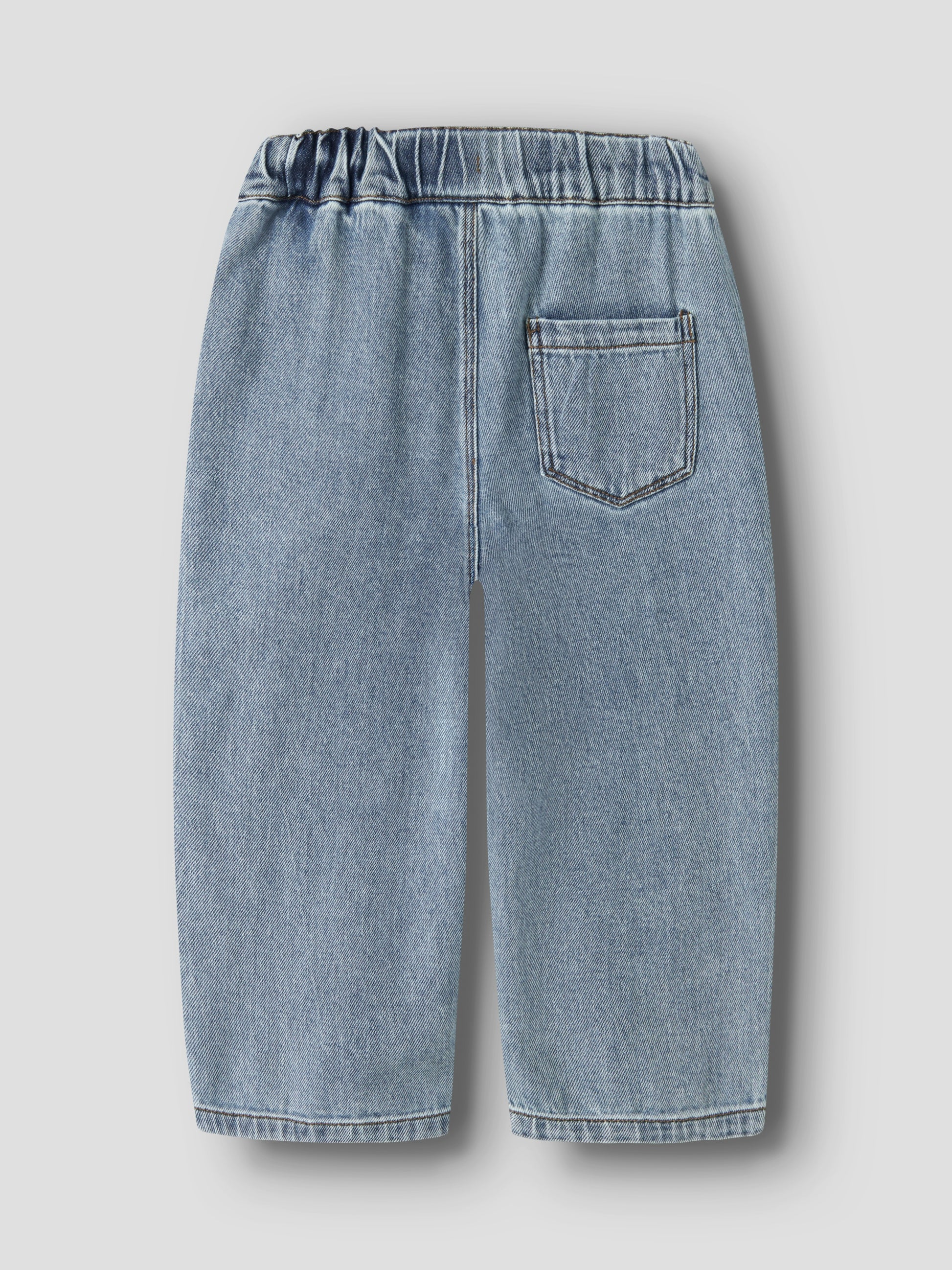 Wide Jeans mit leichter Waschung und Rückentasche, Rückansicht