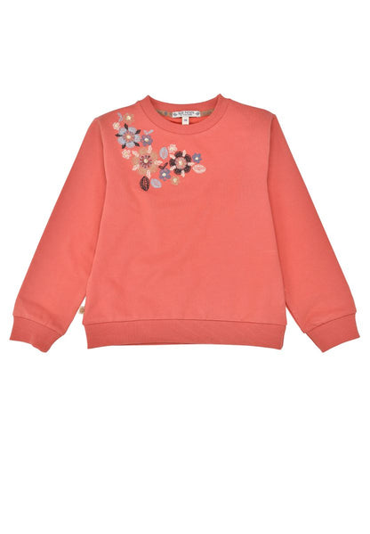 Bondi Baumwoll Sweatshirt in Terra mit farbiger Blumenstickerei bei Bärechind Winterthur Zürich Schweiz