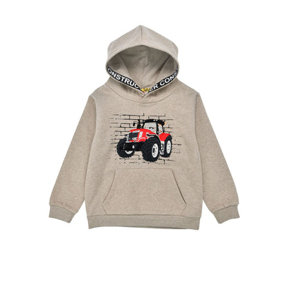 Bondi Kinder Sweatshirt Ich fahr Traktor mit Kapuze – Vorderansicht, erhältlich im Bärechind Winterthur Schweiz