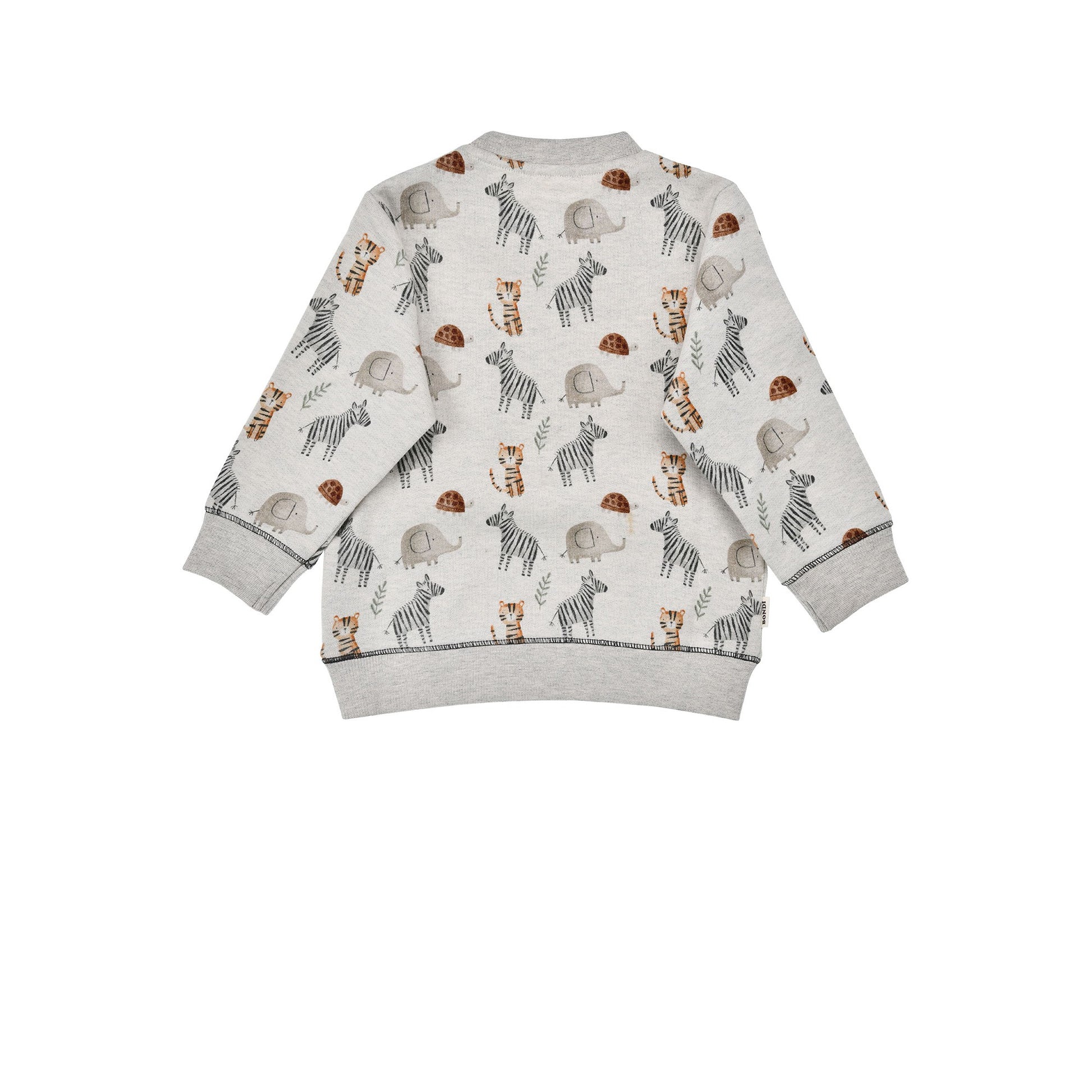 Nachhaltiges Bondi Kinder Sweatshirt Safariallover mit Safari-Motiv – Rückansicht, erhältlich im Bärechind Winterthur Schweiz