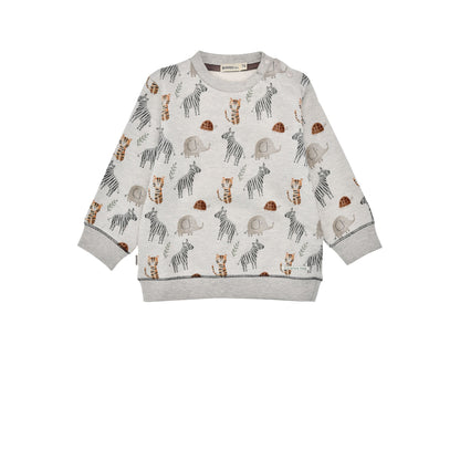 Bondi Kinder Sweatshirt Safariallover mit Safari-Alloverprint – Vorderansicht, erhältlich im Bärechind Winterthur Schweiz