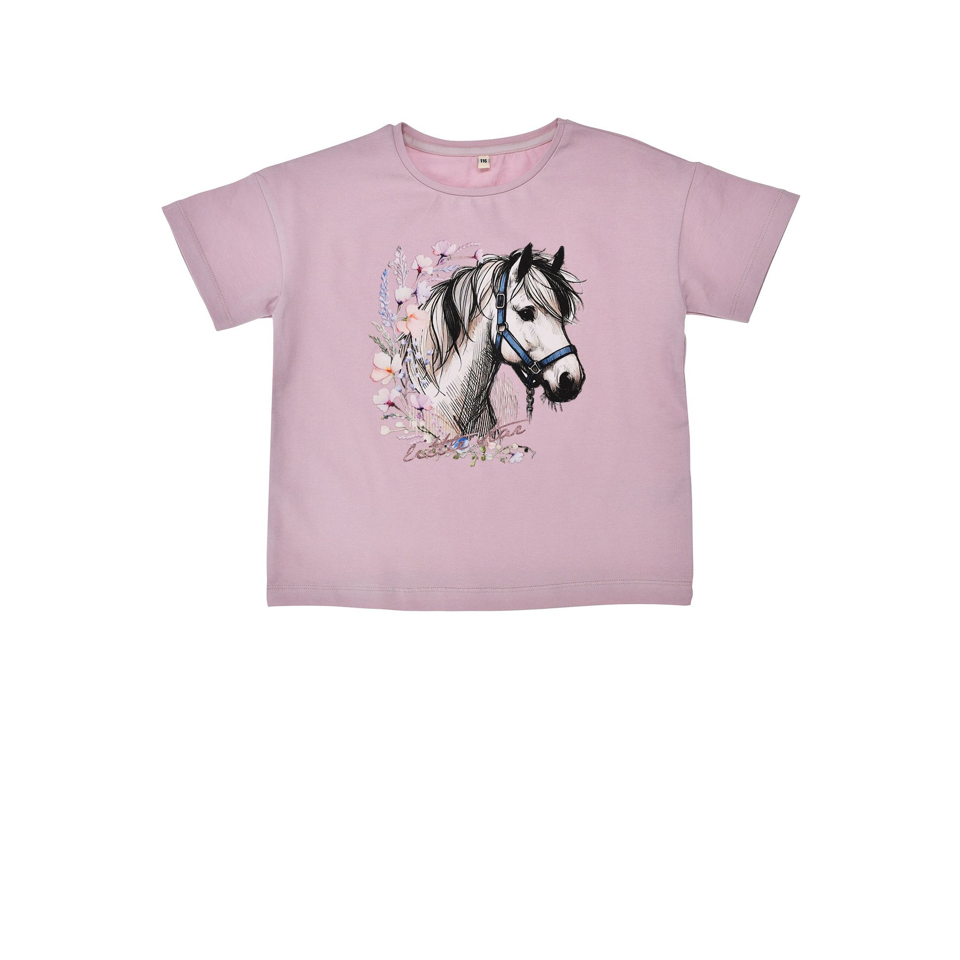 Bondi Kinder T-Shirt mit Pferdeprint und Anhänger für Mädchen – erhältlich bei Bärechind Kinderladen Winterthur Schweiz