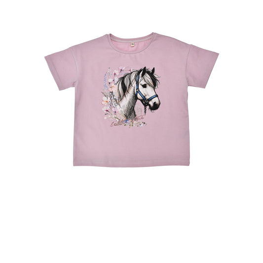 Bondi Kinder T-Shirt mit Pferdeprint und Anhänger für Mädchen – erhältlich bei Bärechind Kinderladen Winterthur Schweiz