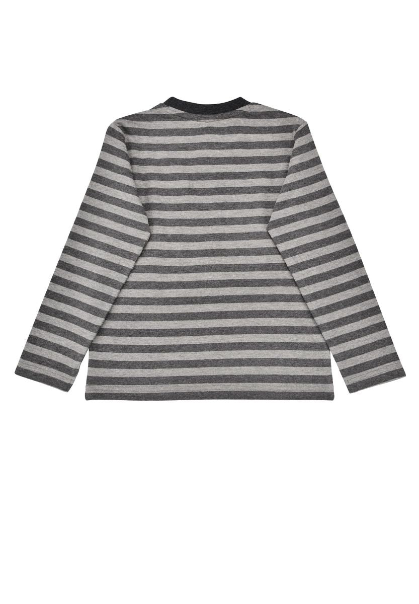 Rückseite des gestreiften Bondi Sweatshirts in Grau bei Bärechind Winterthur Zürich Schweiz