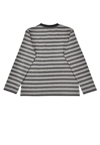 Rückseite des gestreiften Bondi Sweatshirts in Grau bei Bärechind Winterthur Zürich Schweiz