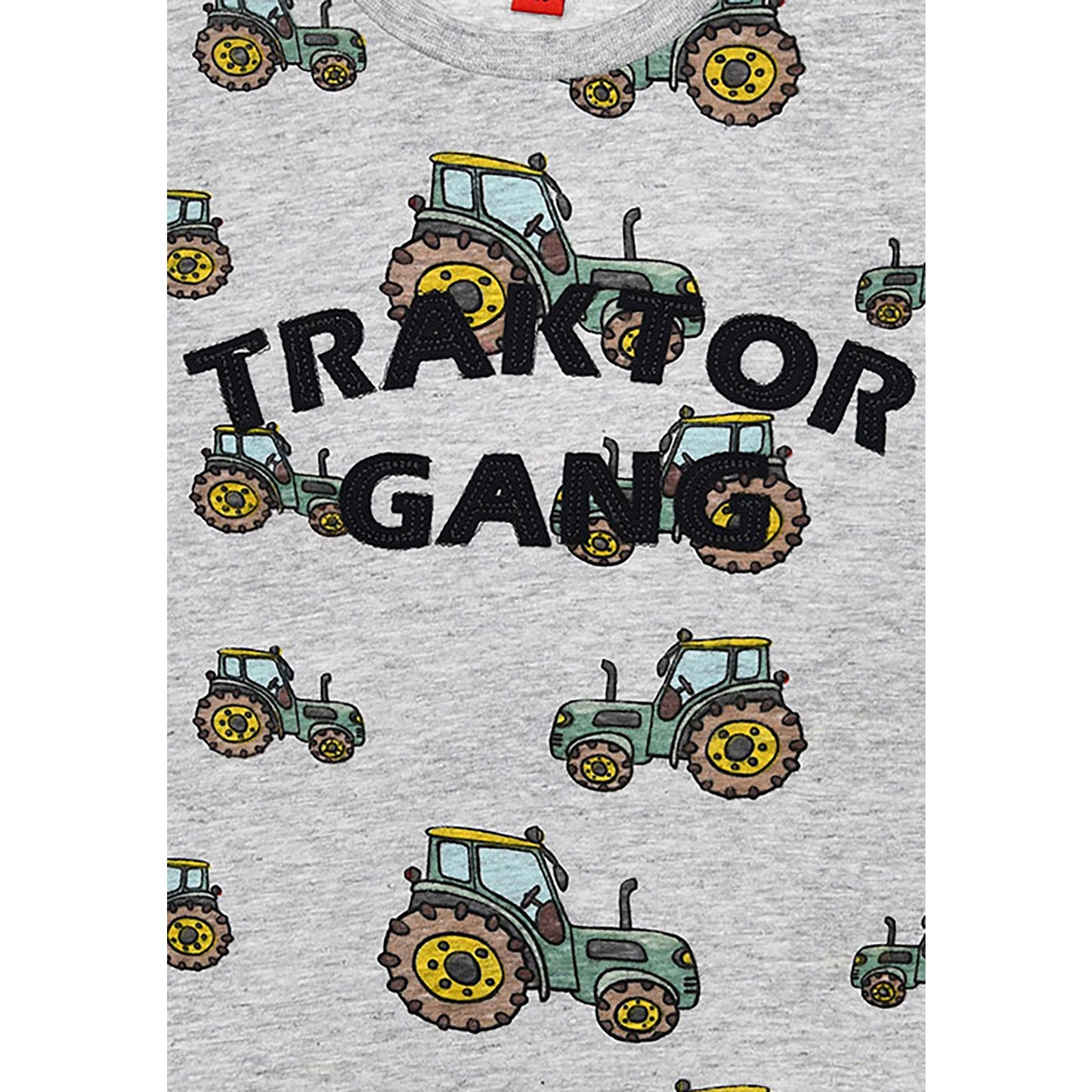 Detailansicht vom Traktor-Gang Aufdruck auf dem Bondi Kinder T-Shirt – erhältlich bei Baerechind in Winterthur oder online