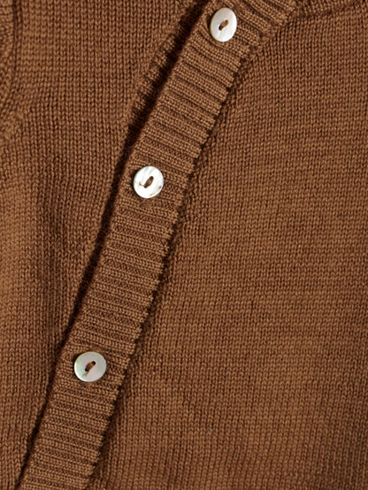 Oeko-Tex Merino Strickjacke, braun