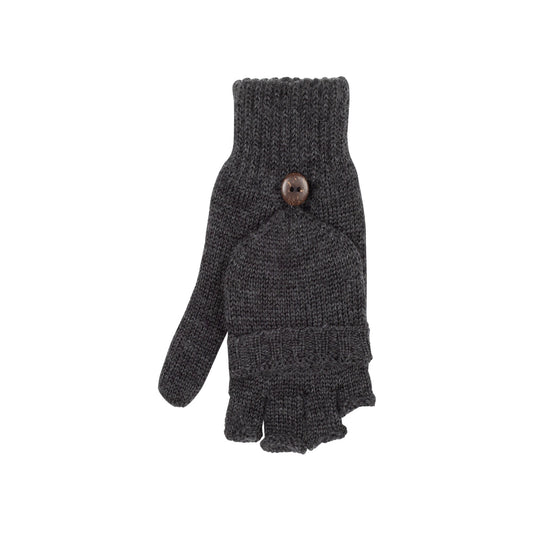 GOTS Merino Kids Halbfinger/Fäustling, grau