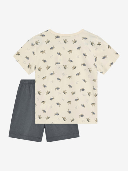 CeLaVi Kinder Pyjama aus Bambus mit Schildkröten Allover-Print, erhältlich im Bärechind Winterthur Zürich Schweiz