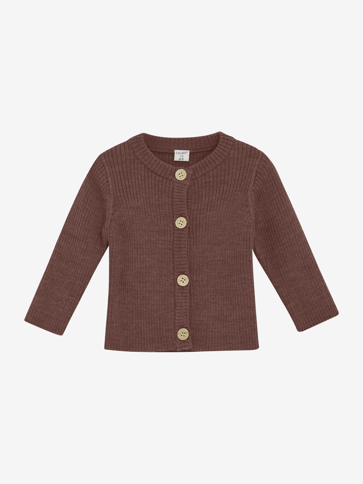 CeLaVi Cardigan aus Merinowolle in Marron – erhältlich im Bärechind in Winterthur, Zürich, Schweiz.