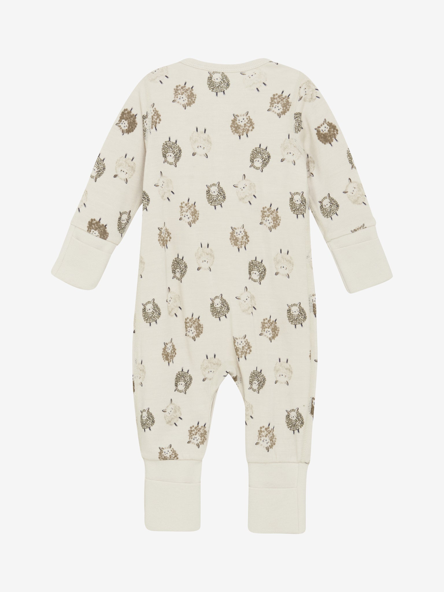 Rückseite des CeLaVi Jumpsuits mit Schaf-Muster – zu kaufen im Bärechind in Winterthur, Zürich, Schweiz.