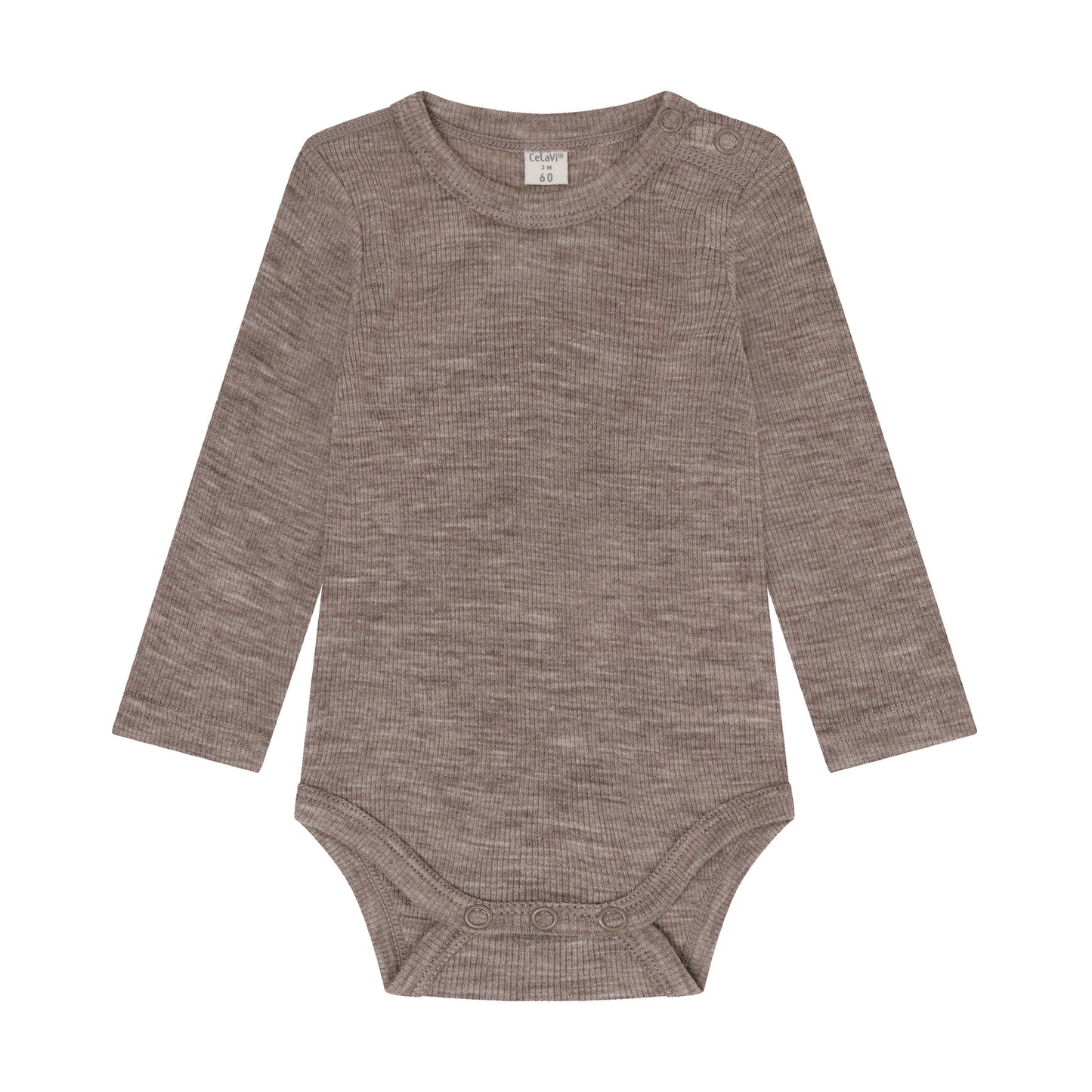 CeLaVi Merino-Langarmbody in der Farbe Walnut