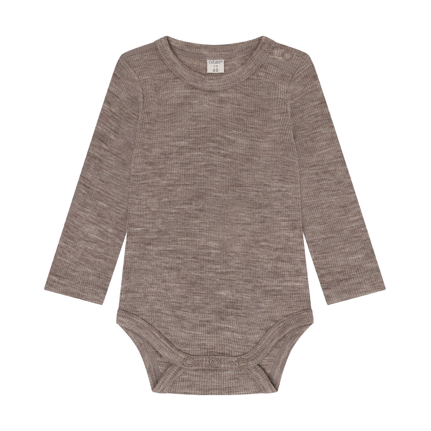 CeLaVi Merino-Langarmbody in der Farbe Walnut
