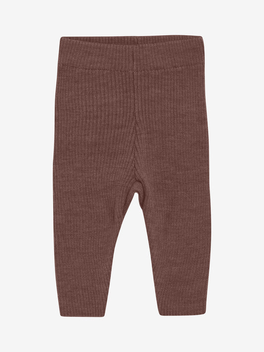 CeLaVi Leggings aus brauner Merinowolle, flachliegend – erhältlich bei Bärechind in Winterthur, Zürich, Schweiz.