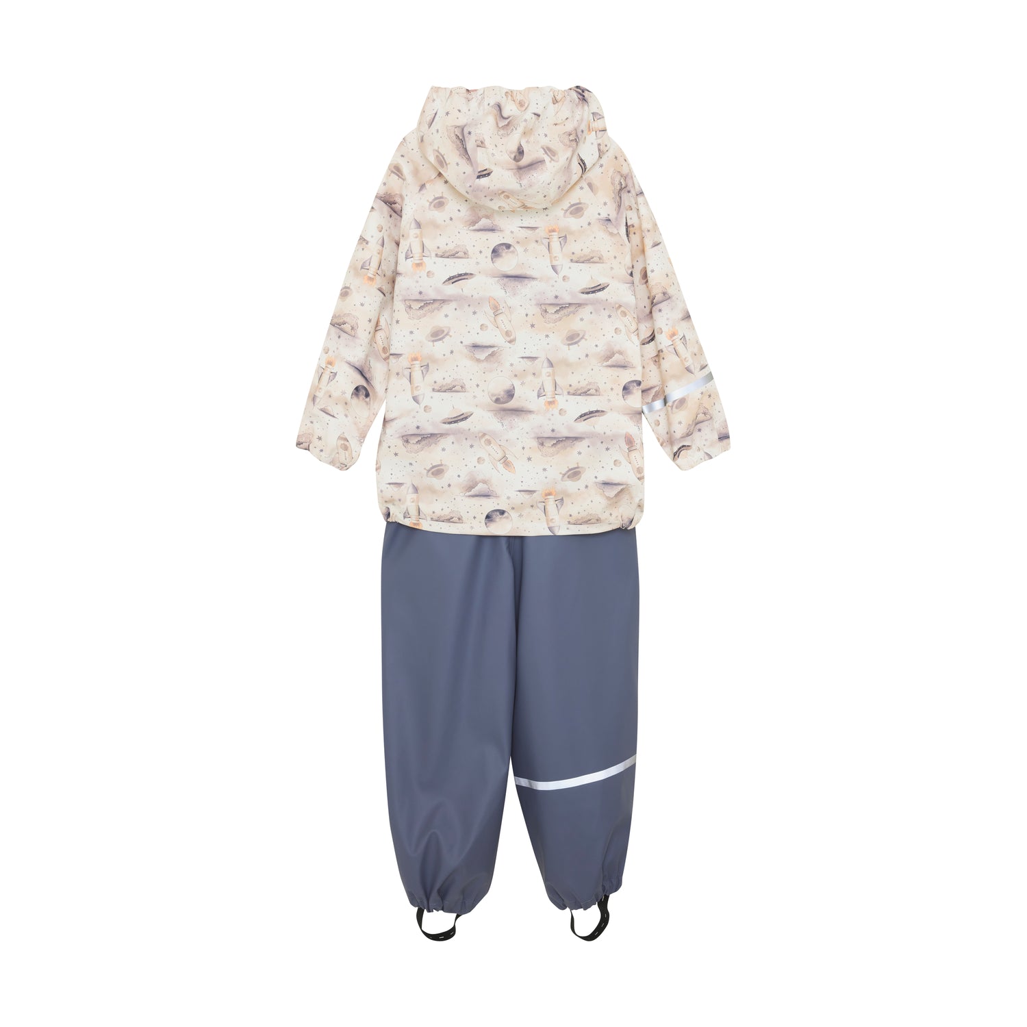 Detailansicht CeLaVi Regenjacke mit Weltall-Print und reflektierenden Elementen, Bärechind Winterthur Zürich Schweiz