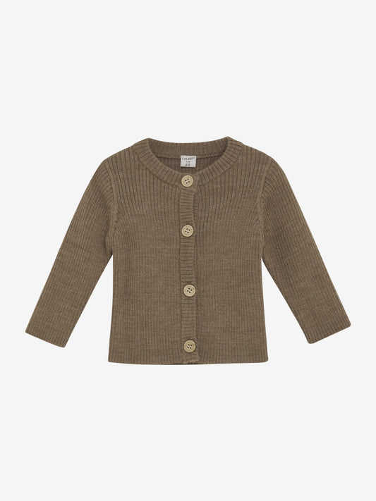 CeLaVi Strickjacke aus Wolle in Cocoa, Vorderansicht – erhältlich im Bärechind in Winterthur, Zürich, Schweiz.