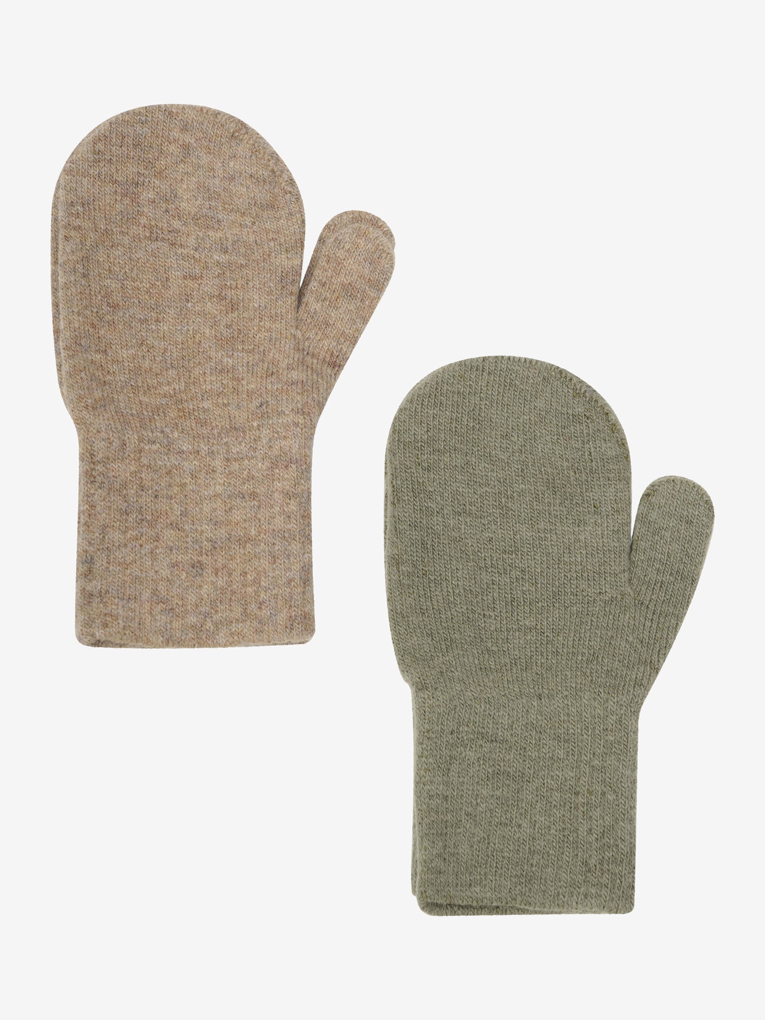 CeLaVi Wollfäustlinge Kinder im 2er-Pack Beige und Grün – warme Winterfäustlinge, erhältlich im Bärechind Winterthur Schweiz