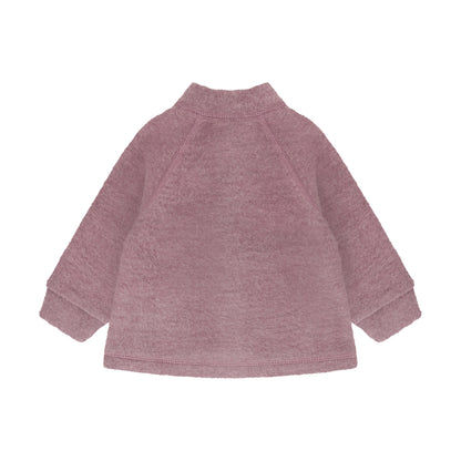 Wollfleecejacke von hinten, mit durchgehendem Reissverschluss