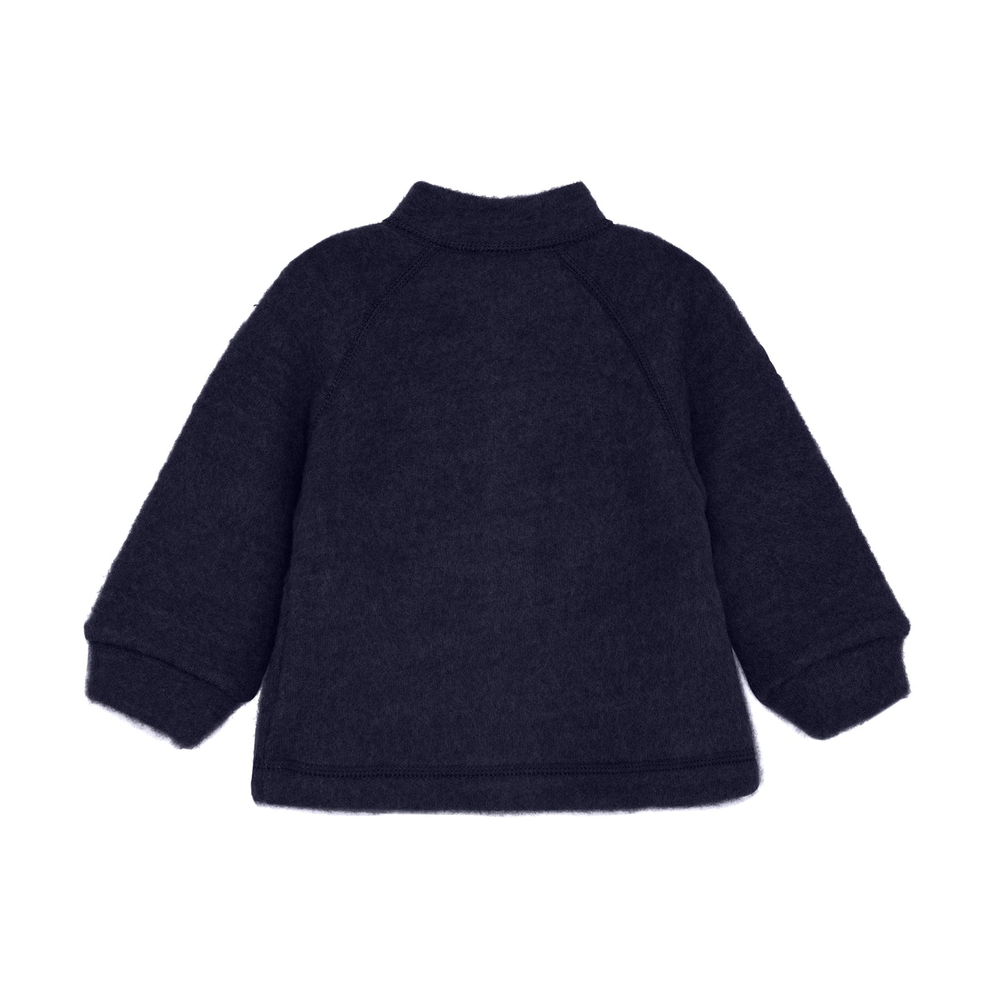 Wollfleecejacke von hinten, mit durchgehendem Reissverschluss