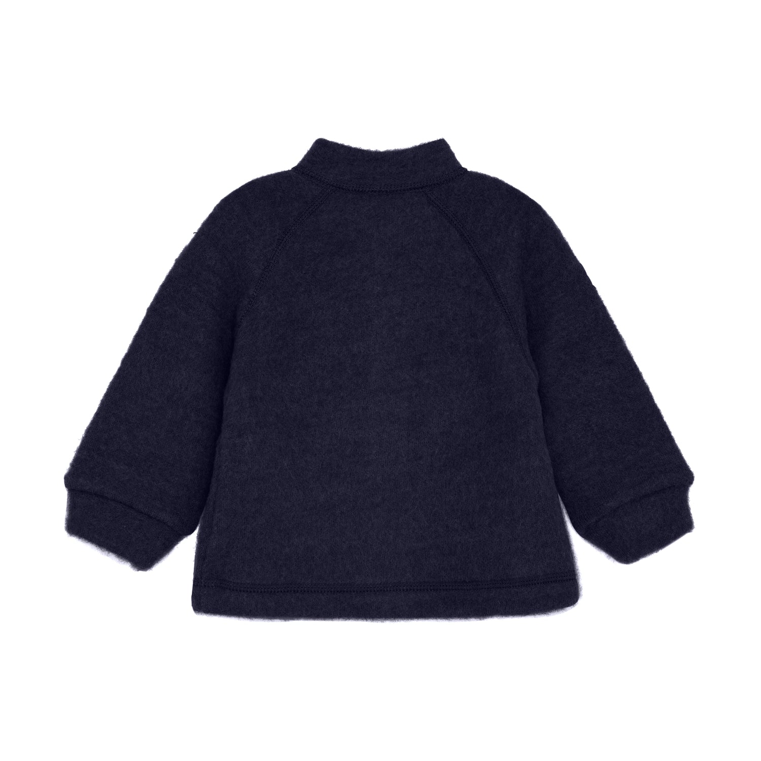 Wollfleecejacke von hinten, mit durchgehendem Reissverschluss