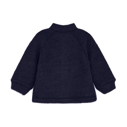 Wollfleecejacke von hinten, mit durchgehendem Reissverschluss