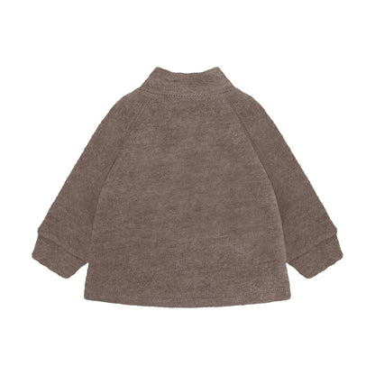 Wollfleecejacke von hinten, mit durchgehendem Reissverschluss