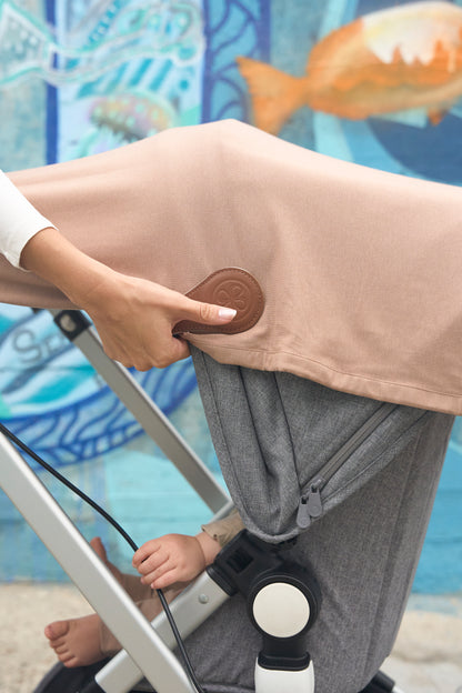 Cloby Kinderwagen Clips im Einsatz mit Babydecke