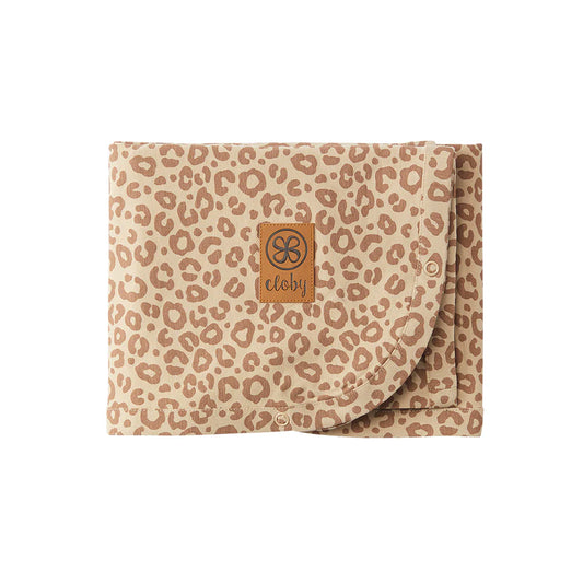 Cloby UV Tuch mit Leopardenprint als Sonnenschutz für Kinderwagen und Trage im nachhaltigen Kinderladen Bärechind Winterthur Schweiz.