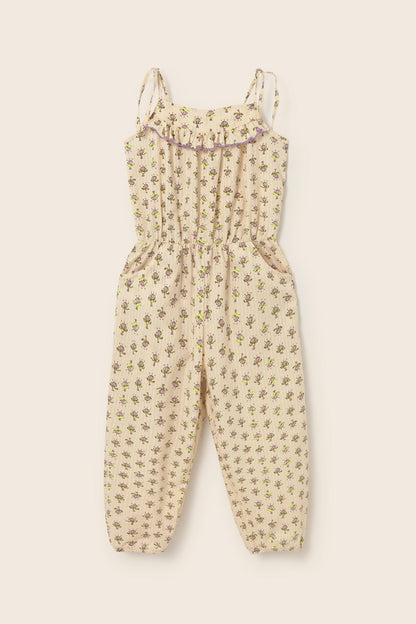 Jumpsuit mit Blumenmuster für Kinder – Vorderansicht, Cozmo, im Bärechind Winterthur