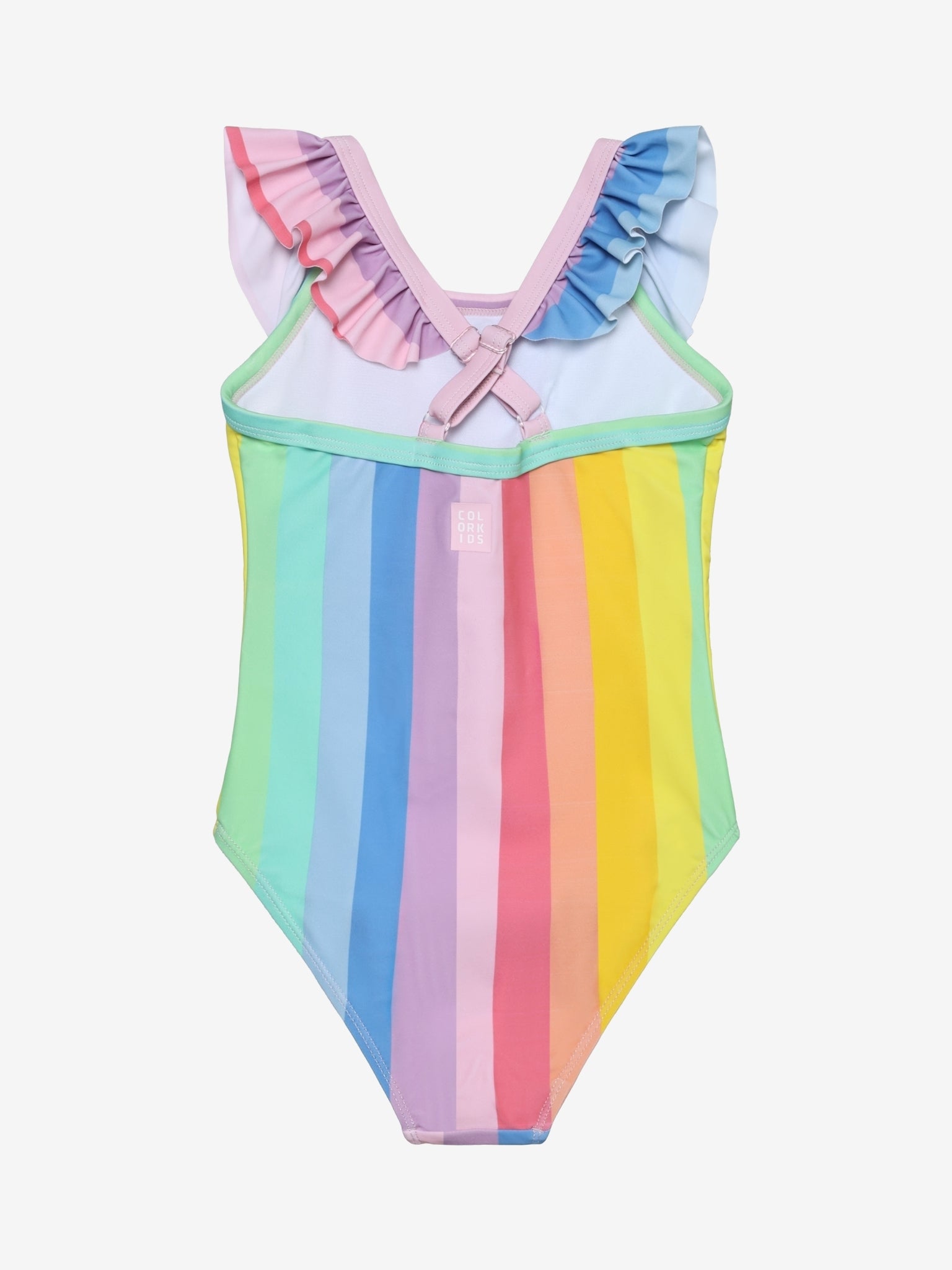 Color Kids Badeanzug Rückseite Regenbogen mit Rüschen Kinder Badebekleidung Schweiz