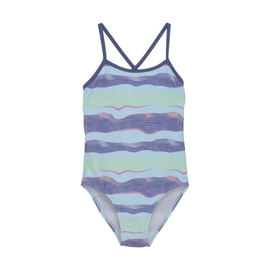 Color Kids Badeanzug Sporty – Vorderansicht mit Allover-Muster und schmalen Trägern