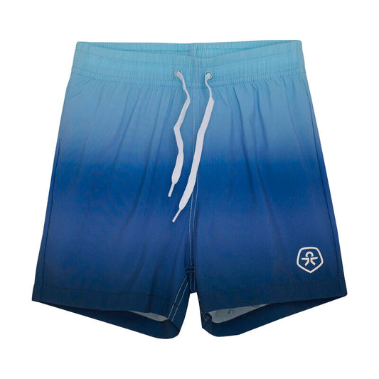 Color Kids Badeshorts Magic Blue – Vorderansicht mit Farbverlauf und Kordelzug