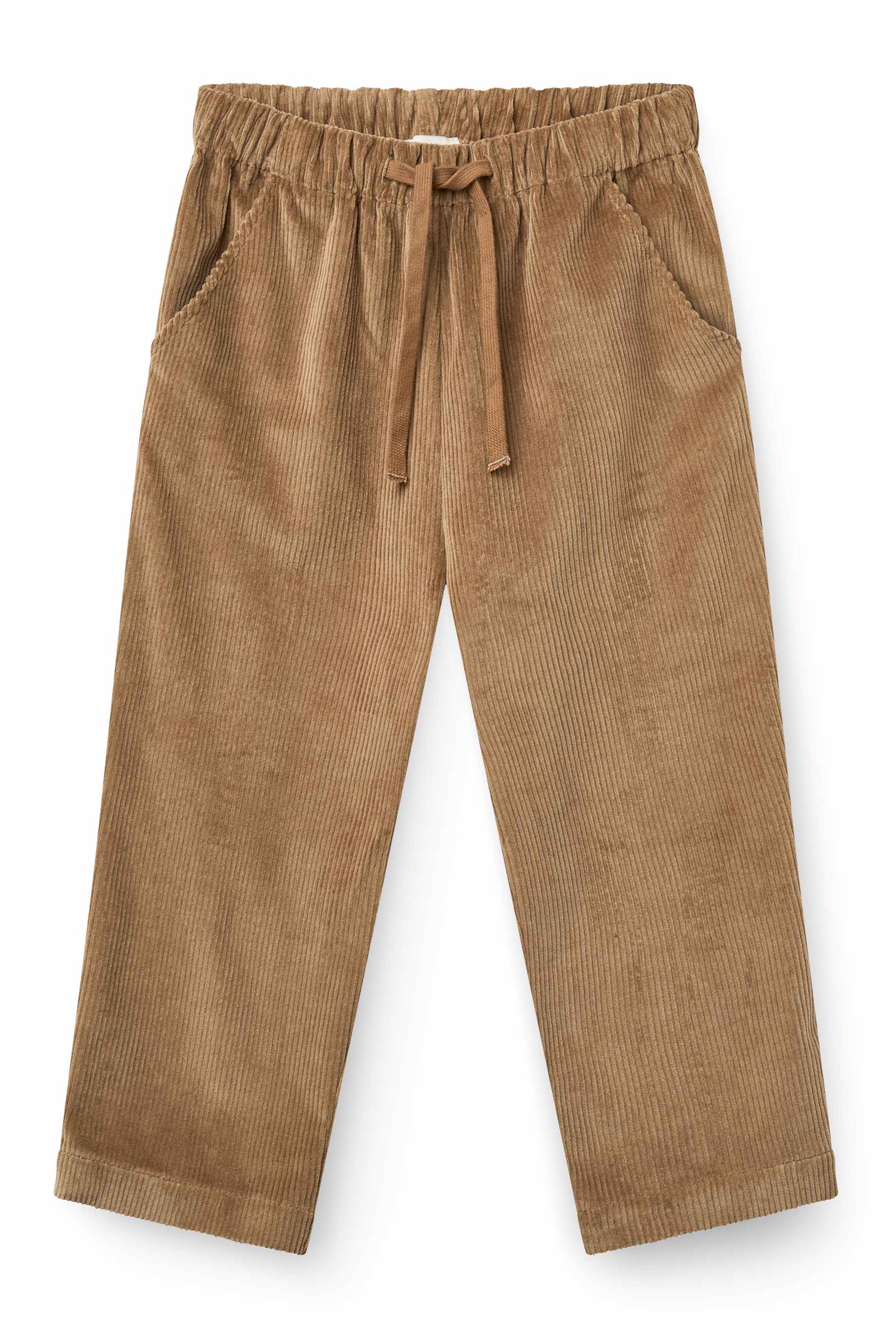 Weiche Baumwollcordhose mit feiner Rippenstruktur in Brown