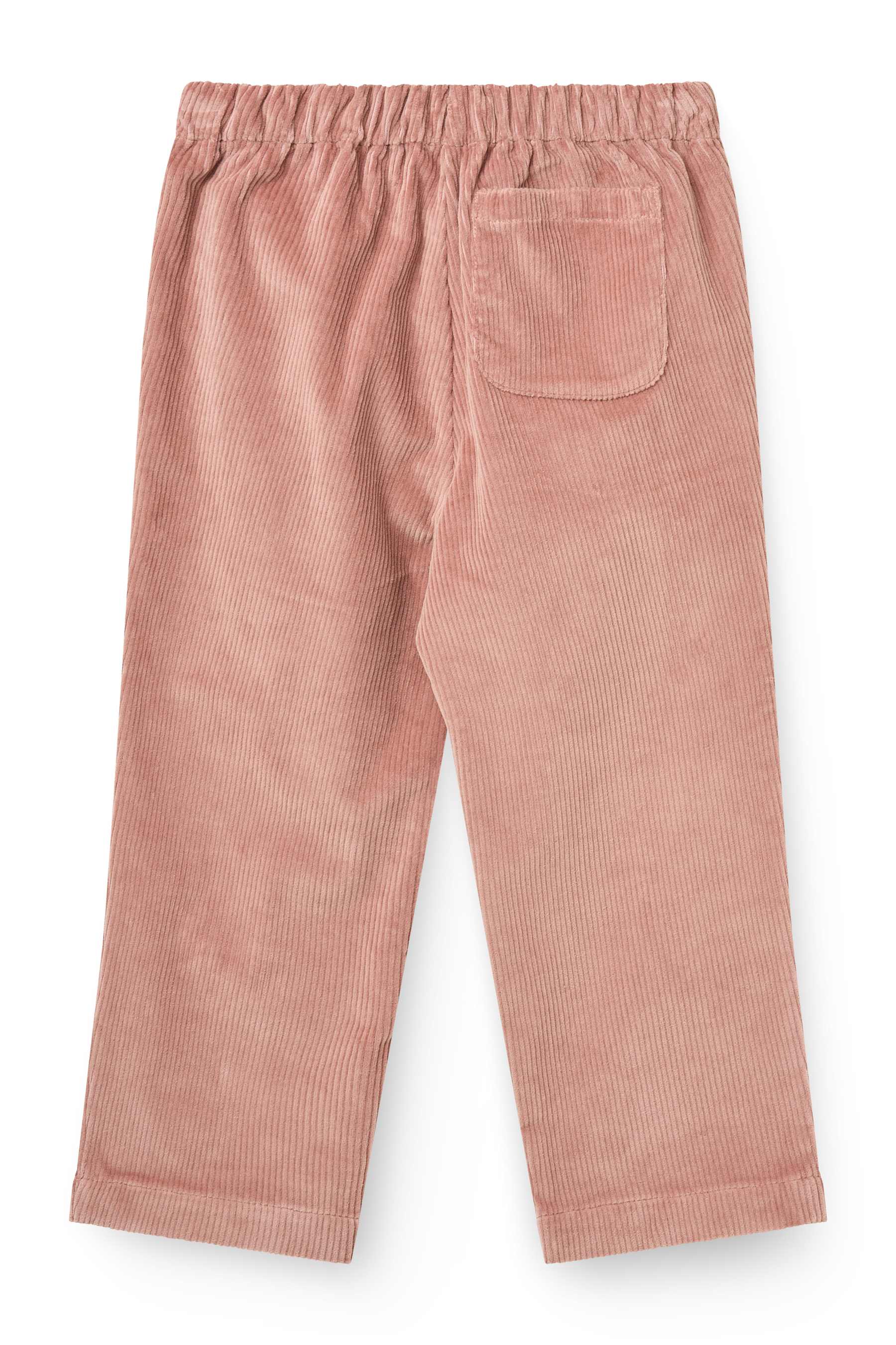 Verstellbarer Bindebund und seitliche Taschen der Cordhose im Detail