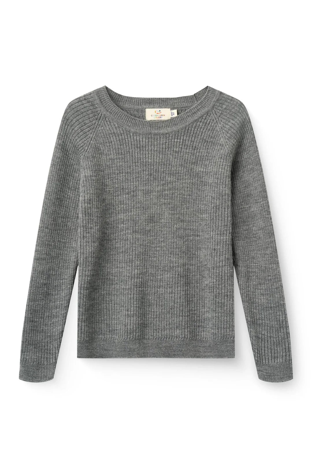 Copenhagen Colors Merino Wollpullover für Kinder in Grau meliert aus 100% Merinowolle, Bärechind Winterthur, Zürich, Schweiz.