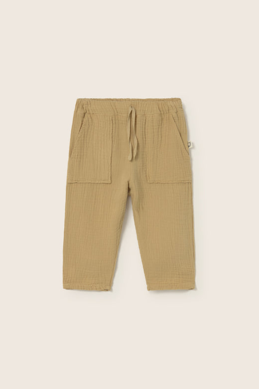 Babyhose aus Musselin in Braun mit Kordel – Cozmo, im Bärechind Winterthur