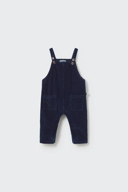 Denim corduroy baby overalls in Dunkelblau – Vorderansicht