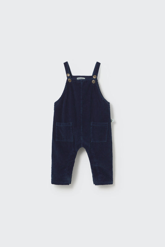 Denim corduroy baby overalls in Dunkelblau – Vorderansicht