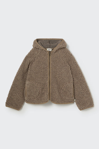 Cozmo Mélange Sherpa Knit Jacket – Vorderansicht flachliegend