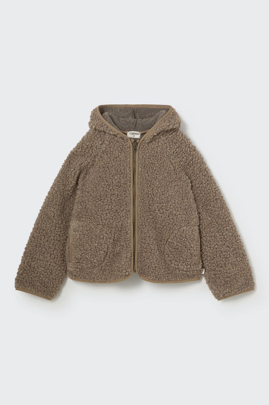 Cozmo Mélange Sherpa Knit Jacket – Vorderansicht flachliegend