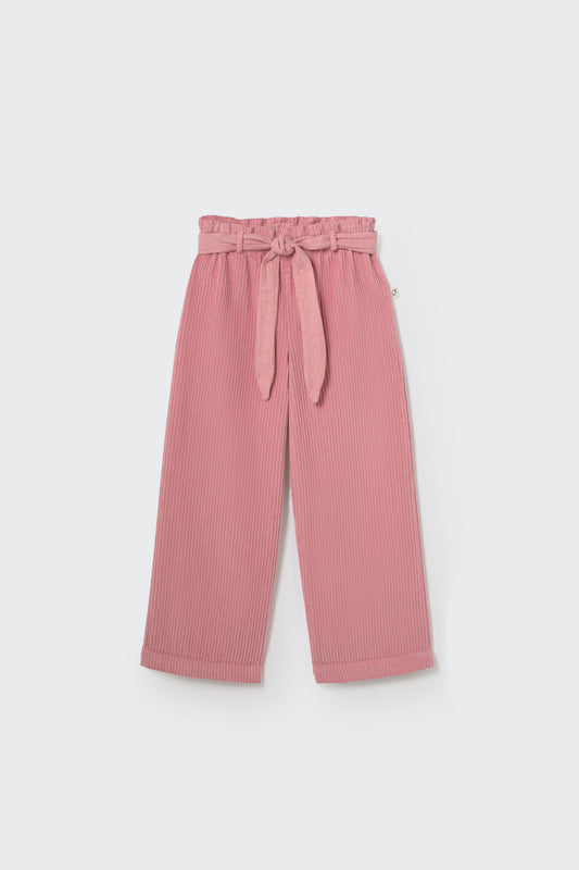 Wide corduroy pants in Rose-Tea – Vorderansicht flachliegend