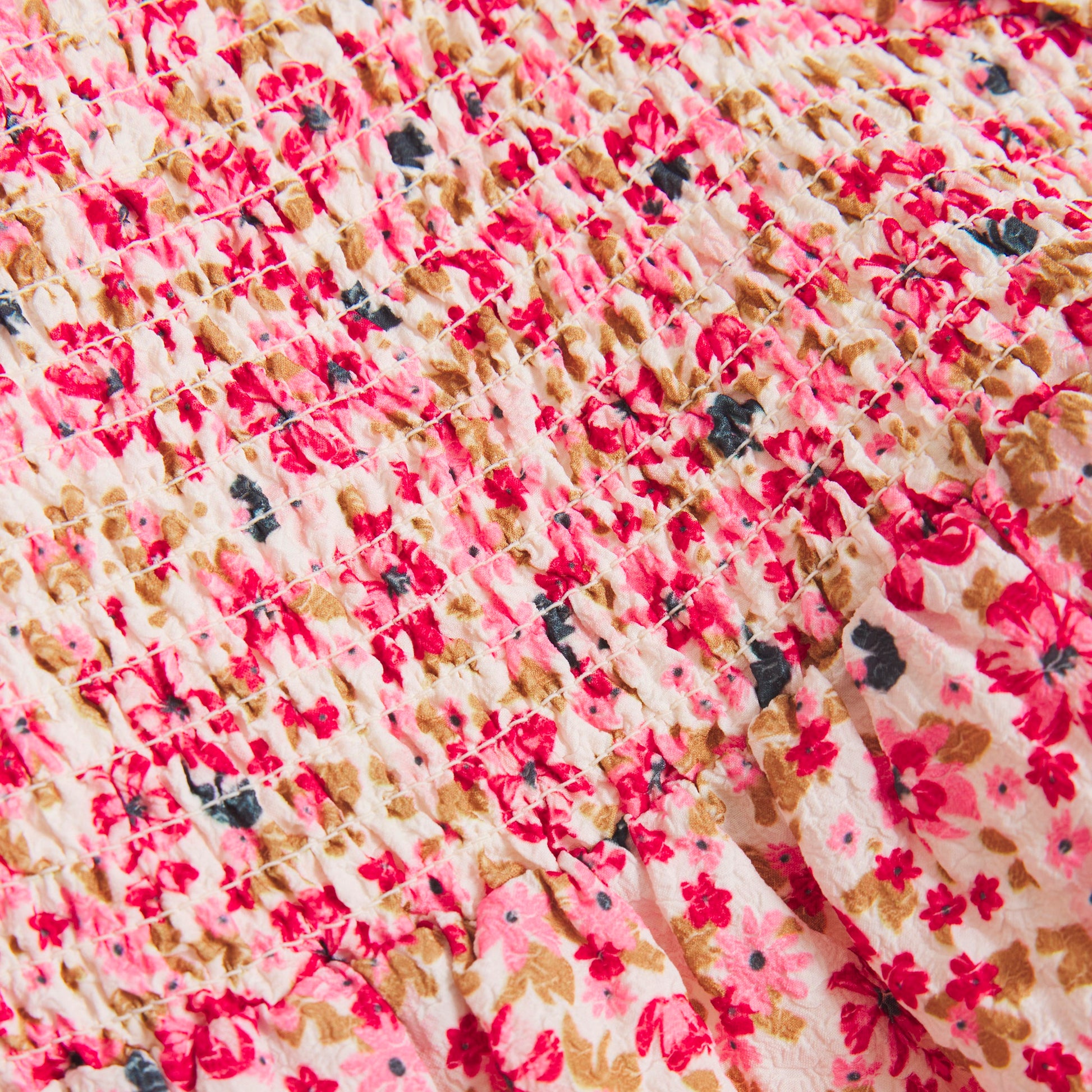 Detailansicht Blumenmuster vom Creamie Kinderkleid – nachhaltige Kindermode im Bärechind Winterthur, Zürich, Schweiz