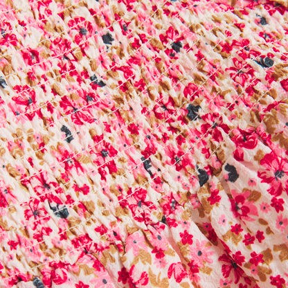 Detailansicht Blumenmuster vom Creamie Kinderkleid – nachhaltige Kindermode im Bärechind Winterthur, Zürich, Schweiz