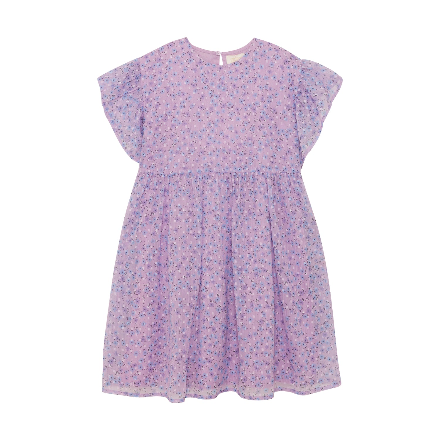 Creamie Blumenkleid Dobby Flower für Kinder in Lila mit Blumenmuster, Bärechind Winterthur, Zürich, Schweiz