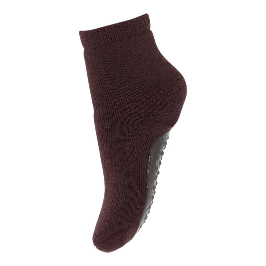 Oeko Tex Merino Socken anti-rutsch, Burgundy