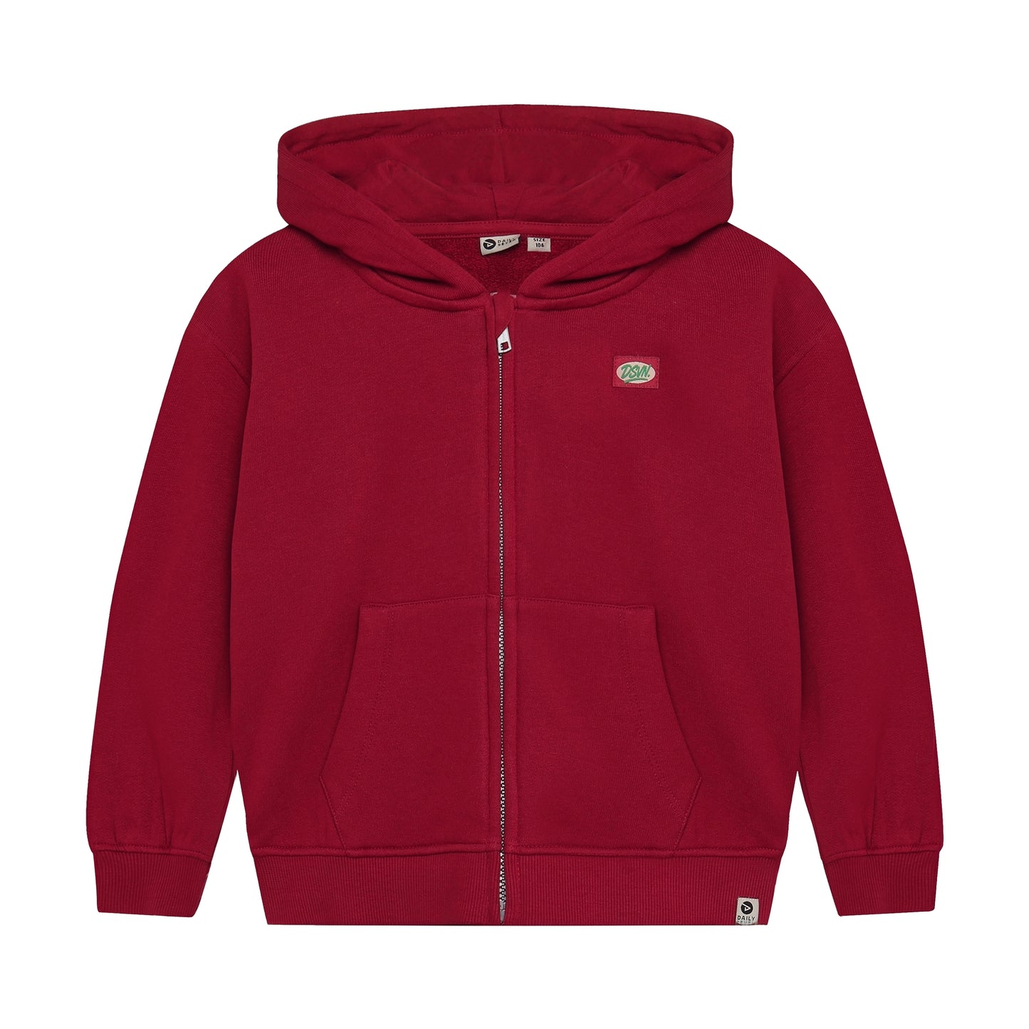 Rote Hoodie Jacke mit Kapuze und durchgehendem Reissverschluss für Kinder