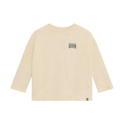 Beiges Langarmshirt mit dezentem Daily Seven Logo für Kinder