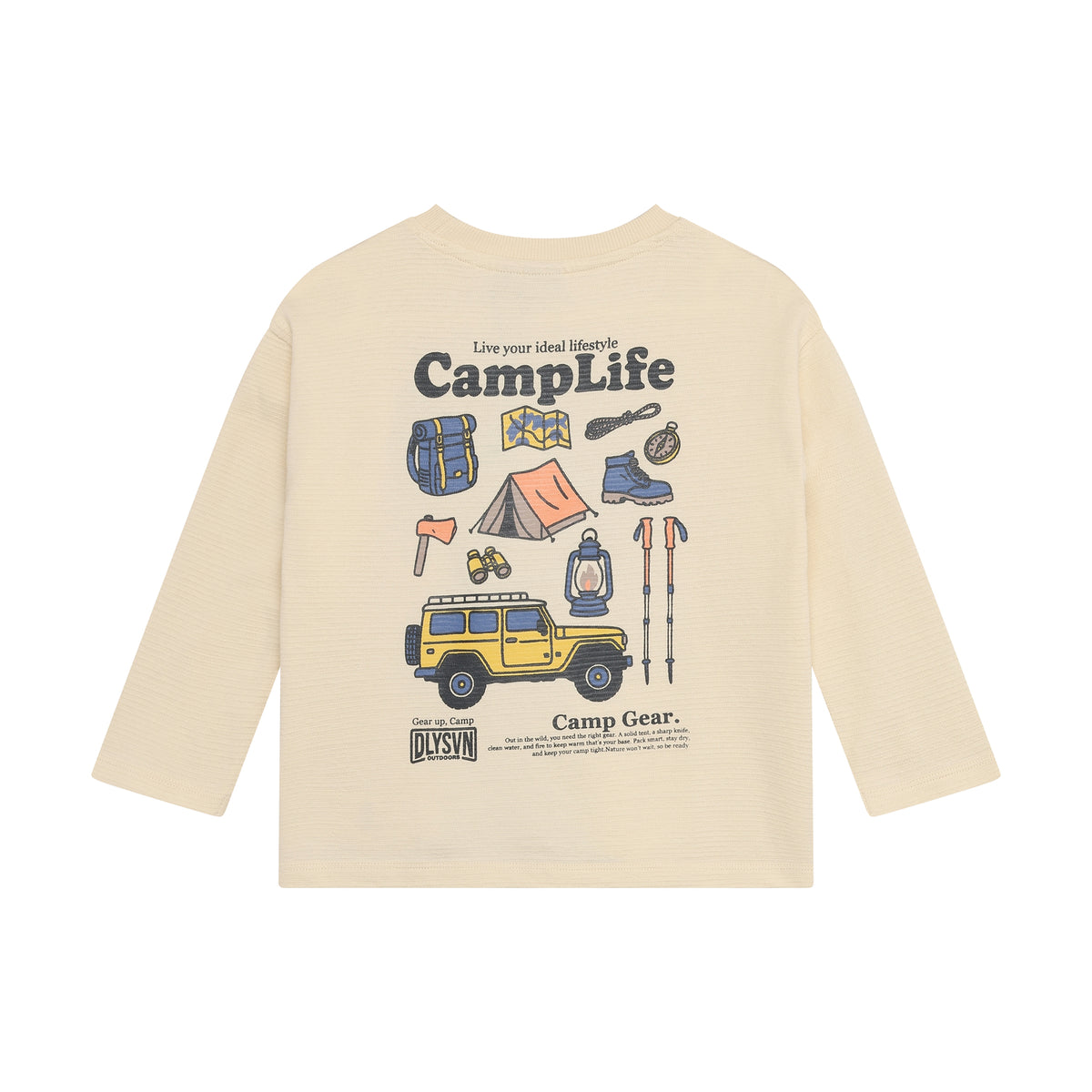 Kinder Langarmshirt mit CampLife Print aus 100% Baumwolle