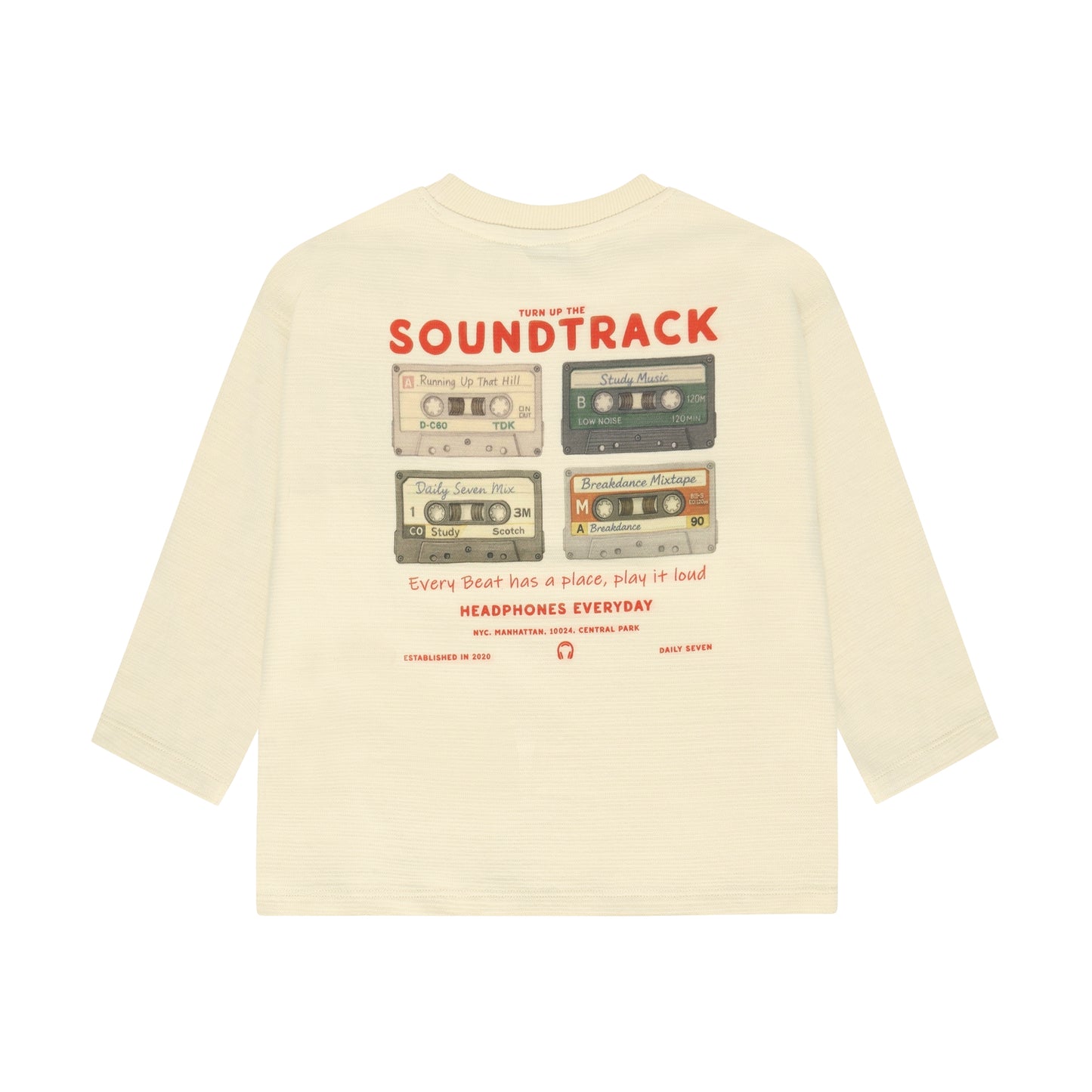 Kinder Langarmshirt mit Kassettenprint aus 100% Baumwolle
