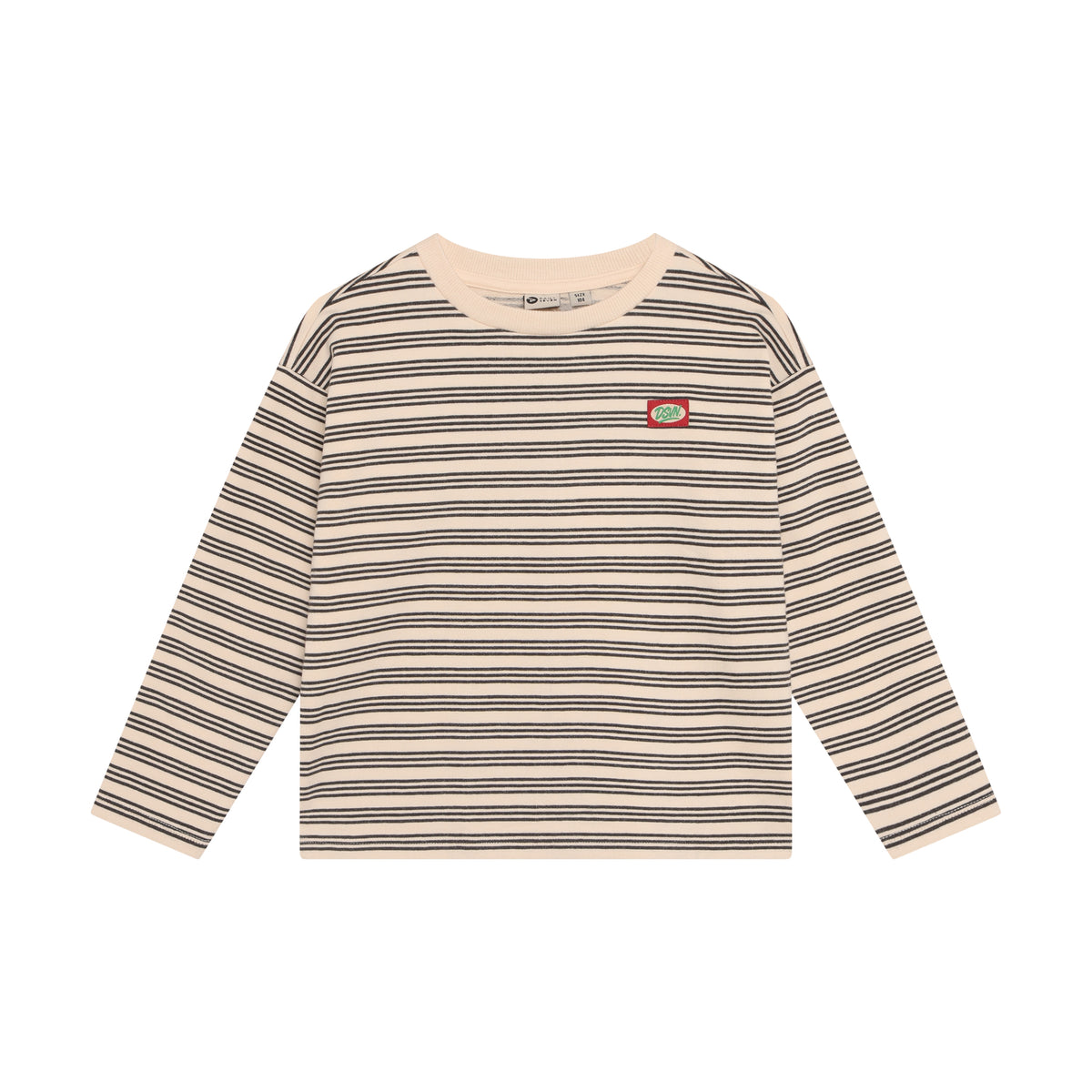 Daily Seven Langarmshirt Streifen in Creme mit Patch